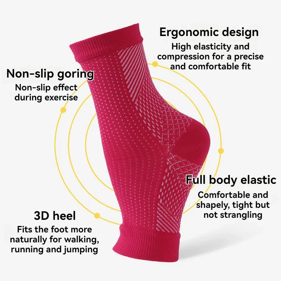 1Pair Sports Pressure Sock Lady Outdoor Fitness Cycling Half-foot Compression Socks Jump Rope Ankle Warmer High Elastic Non-slip