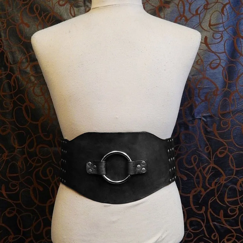 Medieval Large Ring Broad Belt Gothic Goth Waistband Viking Pirate Elf Girdle Renaissance Steampunk Accessory For Women Men Larp