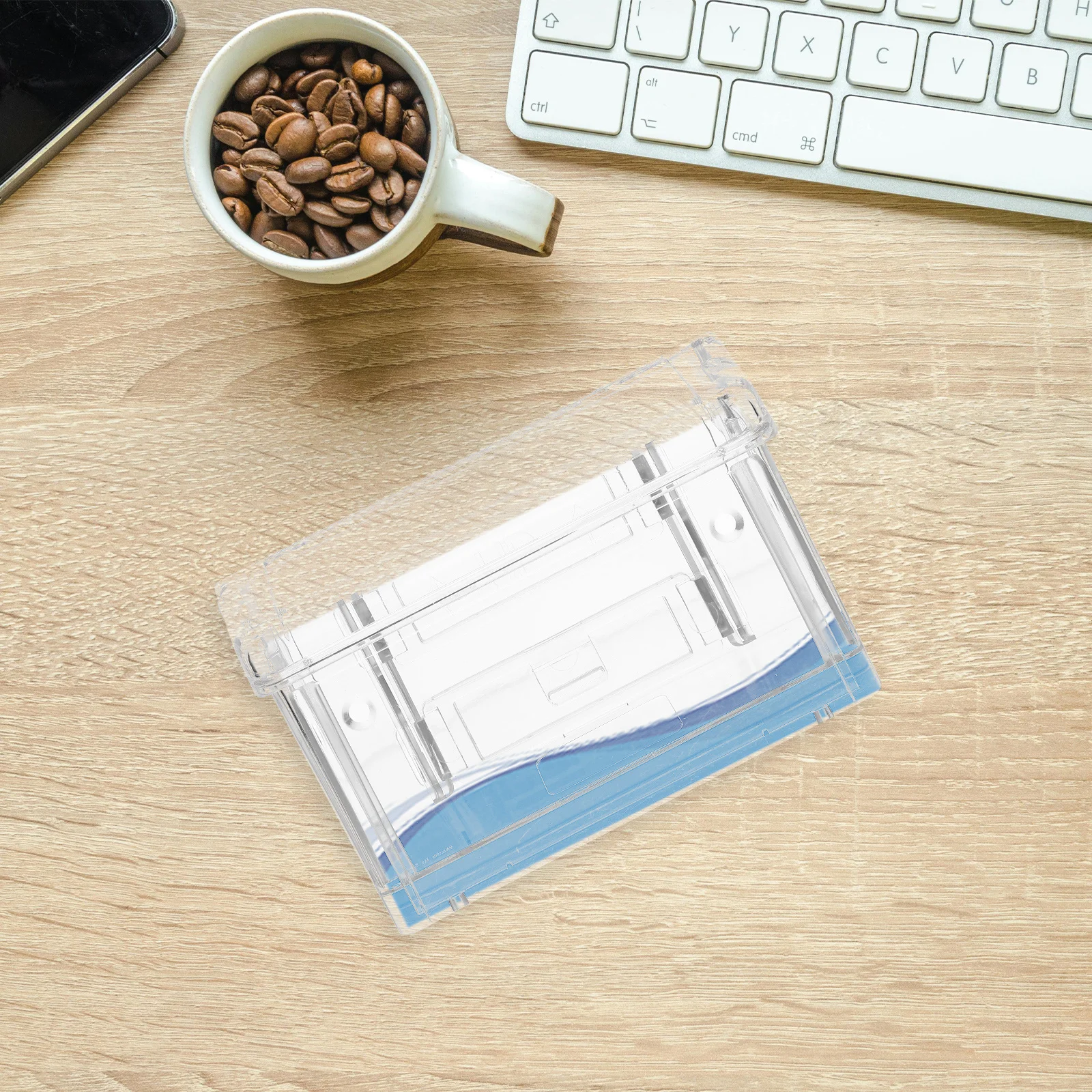 

Business Cards Organizer Single Holder Container Display for Desk Holder' Case Shows Tabletop