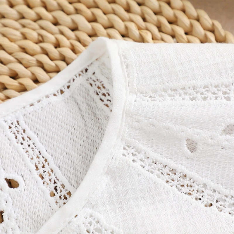 Lace Fake Collar Embroidered Hollow Detachable False Collars Tether Closure Trendy Summer Dress Adornment