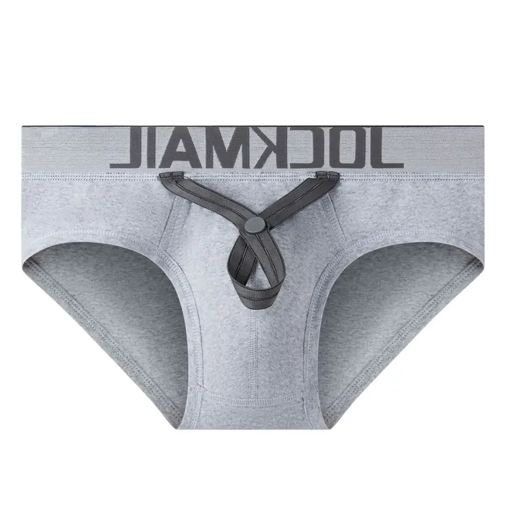 JOCKMAIL Cotton Sexy Mens Underwear briefs U convex pouch ring design cuecas calzoncillos hombre slip Gay Underwear Solid White