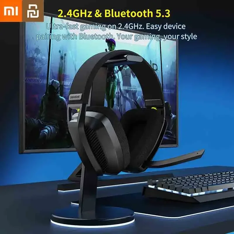 Xiaomi Youpin 5.3/2.4GHz Wireless Gaming Headset Bluetooth Headset Head Mounted Esports With Microphone Adjustable Earphone New