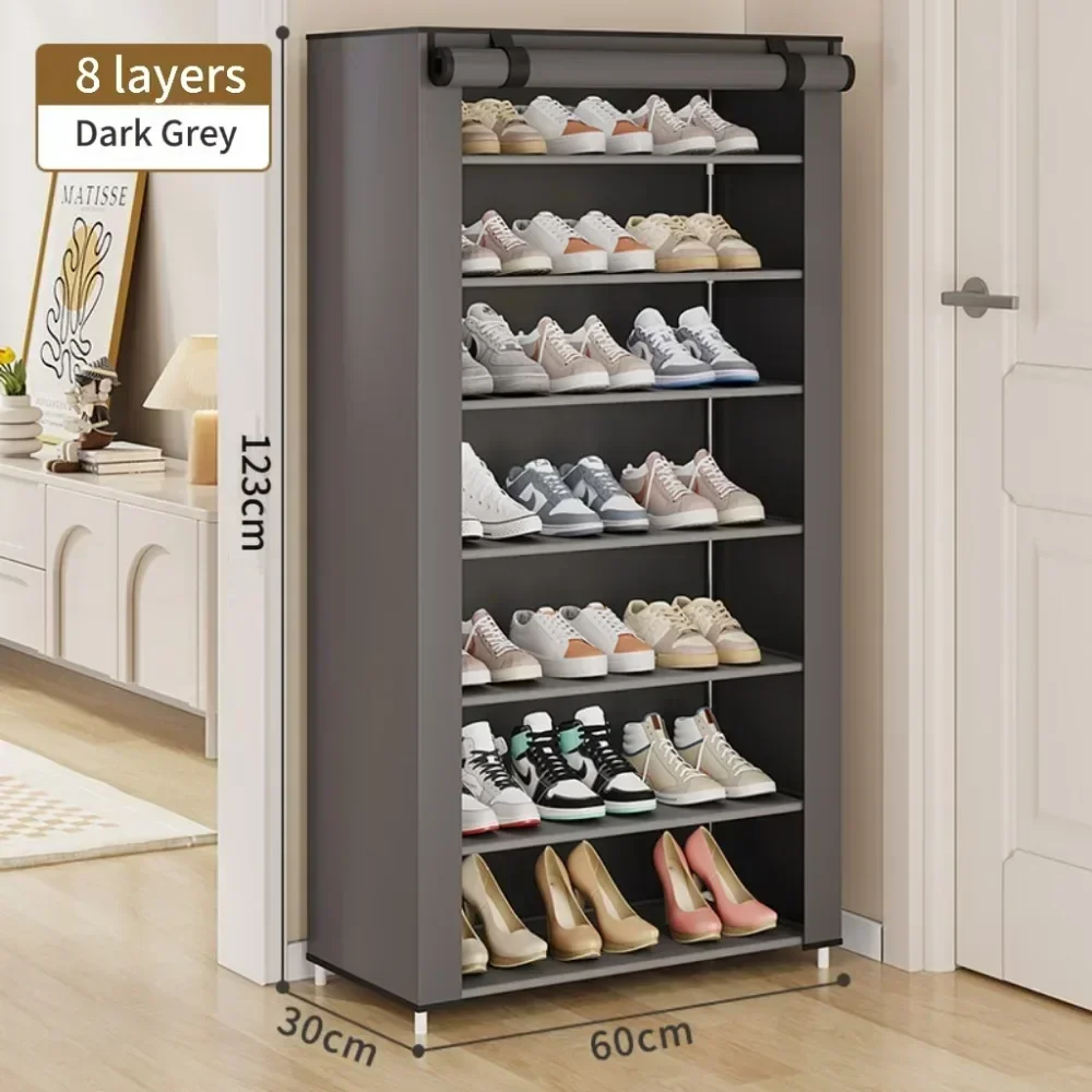 Imagem -06 - Dustproof Multilayer Shoe Cabinet Organizador do Corredor Espaço Saving Shelf Home Móveis de Armazenamento Suporte de Tecido