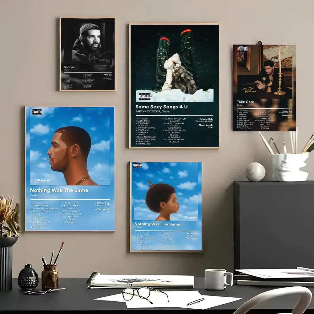 Singer Rapper D-Drake Album Cover Poster Decorative Wall Art Stickers Mural Photo Print for Home Living Room Hallway Decor