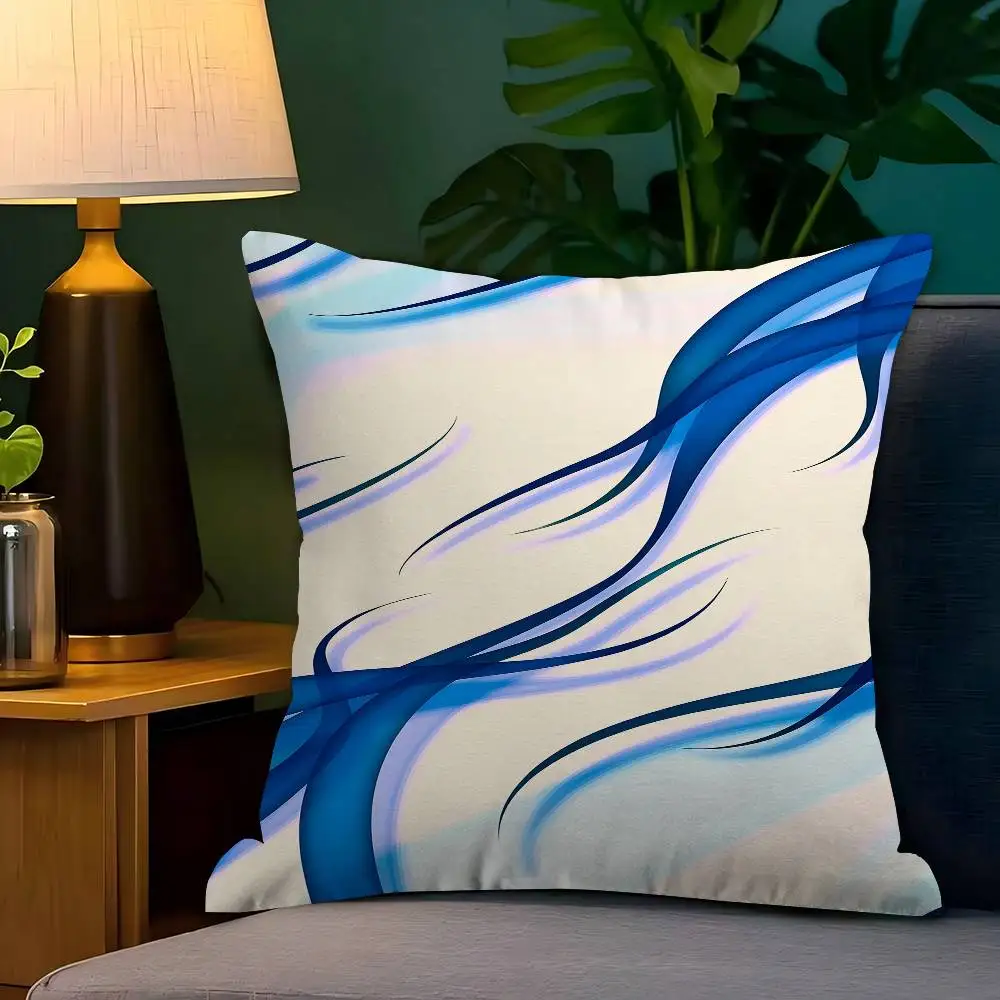 

Blue Streaks Office Cushion Pillowcase Car Cushion Cover45X45CM Lumbar Pillowcase Sofa Pillowcover