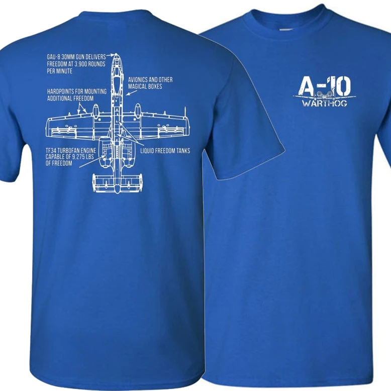 T-shirt A10 Warthog oblizer Aircraft Freedom. Maglietta da uomo con scollo a o manica corta in cotone estivo novità S-3XL