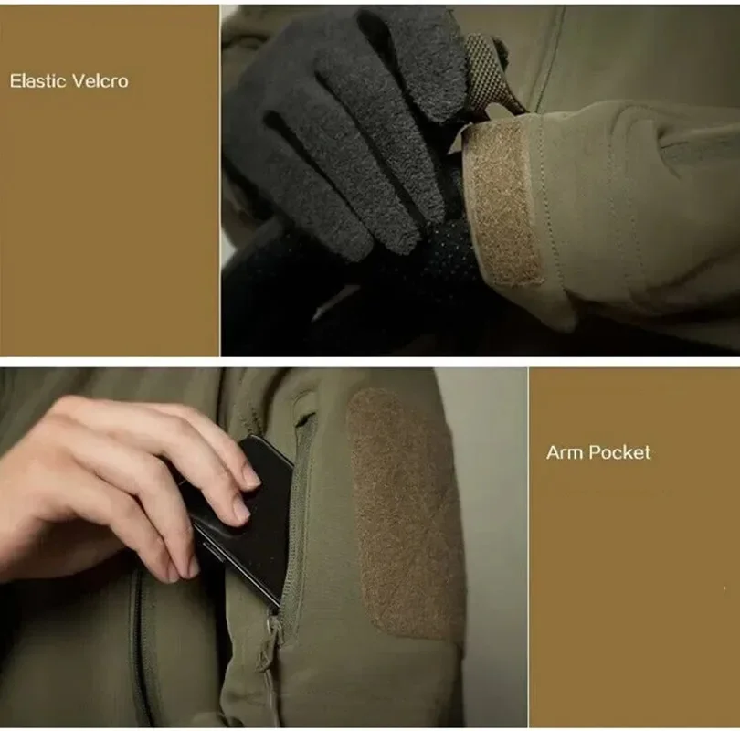 5XL 6XL EMR Camouflage Soft Shell Assault Suit, Outdoor Sports, Hunting, Waterproof, Fleece Inside