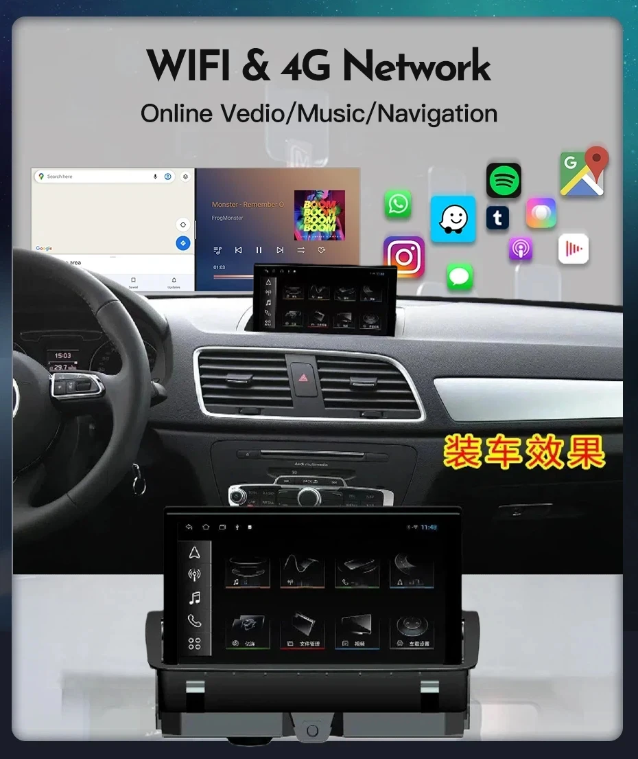 Original Style Android 13 For Audi Q3 2012-2019 Car GPS Navigation Auto Radio Stereo Video Multimedia Player CarPlay Head Unit