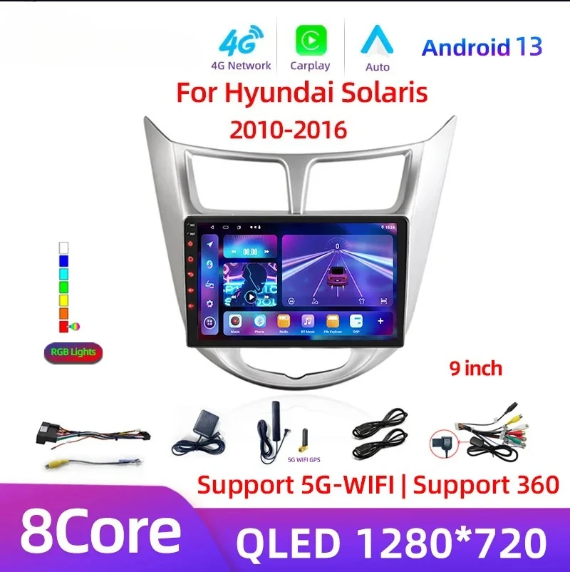 

Android 14 Car Radio For Hyundai Solaris Verna Accent 1 2010 - 2016 Multimedia Video Player Navigaion GPS 2 din 4G DVD Head unit