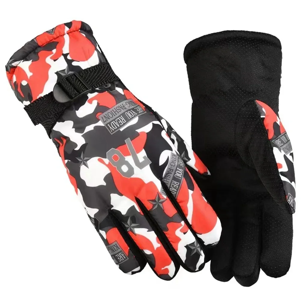 Women Men Skiing Gloves Waterproof Breathable Anti Slip Design The Wrist Can Be Tightened and Relaxed Camping Gloves