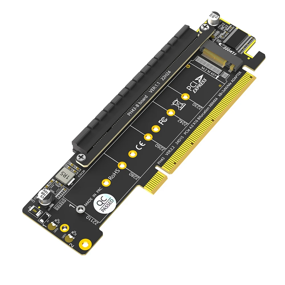 Supernew Dual NVMe PCIe Adapter, PCIe 4.0 X16 to Dual NVMe & 1x More PCIe X16 (X8 Signal) Adapter for M.2 NVMe SSD Adapter