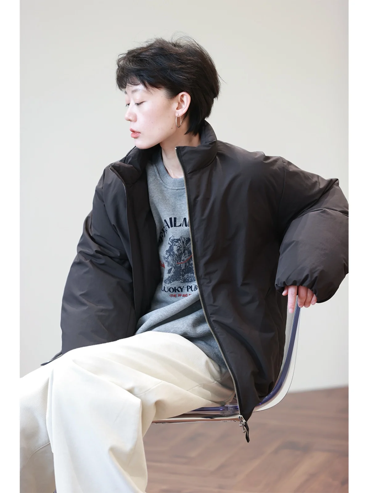 

Повседневная простая теплая женская пуховая куртка-пуховик с капюшоном, утолщенная, из полиэфирного волокна, с наполнителем из белого пуха