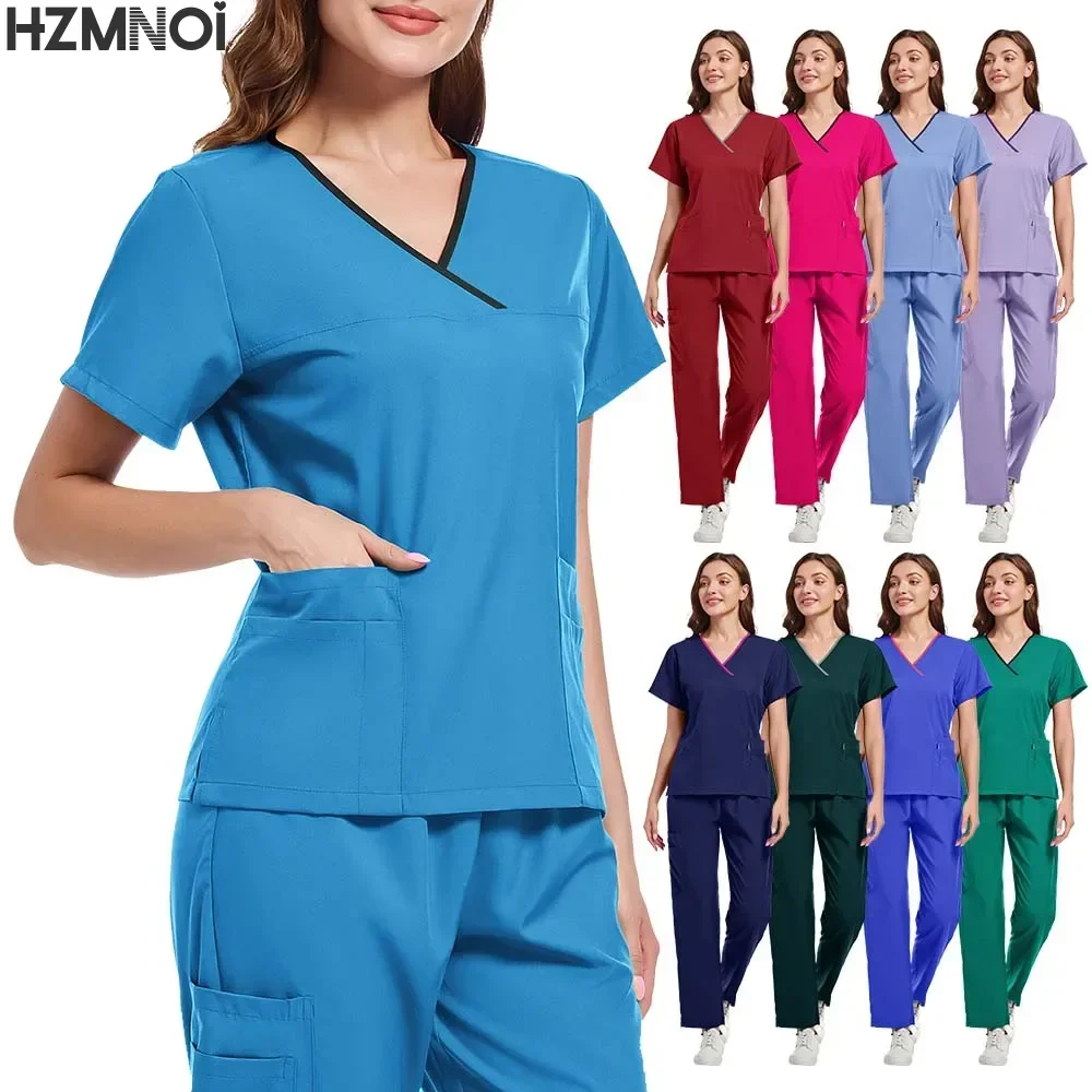 

Fashion Medical Women Scrubs Uniform Hospital Doctors Clothes Nurses Accessories Dental Clinic Beauty Spa Salon Workwear Sets