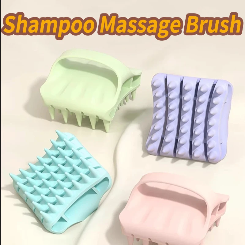 

Silicone Scalp Shampoo Brush Soft Massage Comb with Handle Hair Scrubber Scalp Cleaner Shower Head Washer Pet Grooming Brush