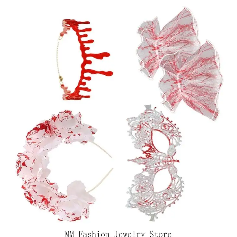 مجموعة إكسسوارات الهالوين المرعبة الواقعية من D0UB لحفلات أزياء الرعب والمكياج المخيف #3