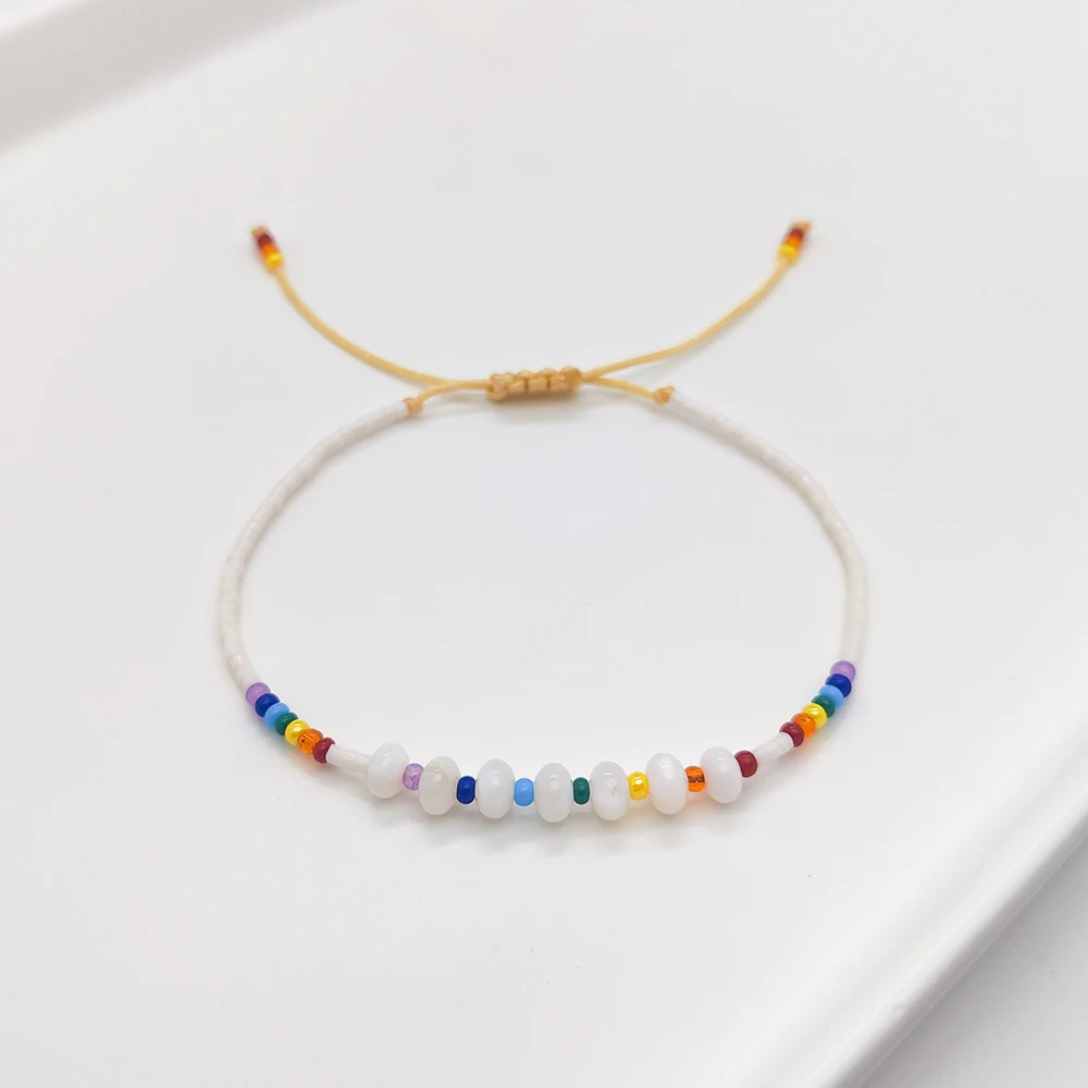 KKBEAD Miyuki Bracelet for Women Boho Rainbow Beads Jewelry Gift Dainty Simple Thin Bead Pulseras Mujer