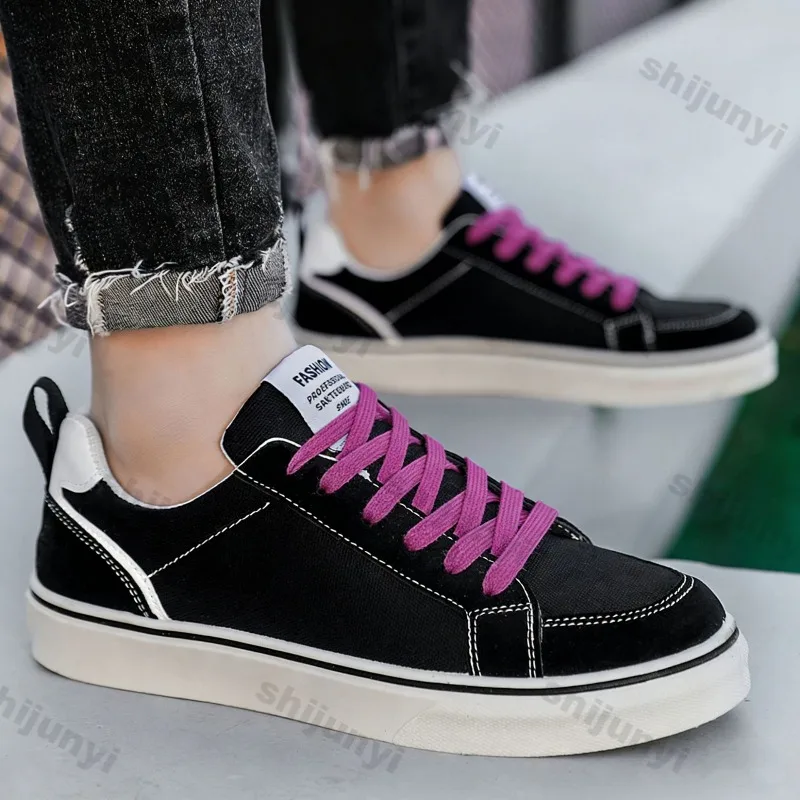 

Удобные легкие мужские спортивные кроссовки 2026: модные повседневные кеды из канваса на плоской подошве, нескользящие, износостойкие, на платформе