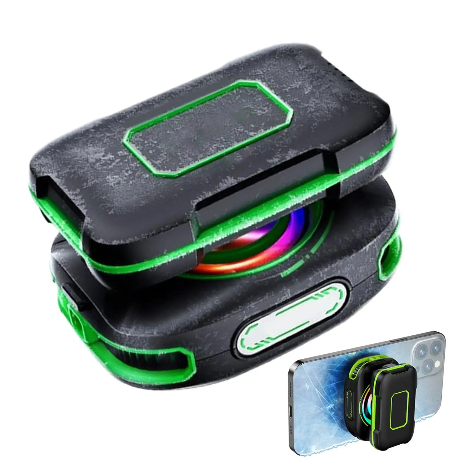 Phone Silent Cooler Semiconductor Magnetic Cooling Fan With 3000mAh Battery Colorful Lighting For Smartphone Home Travel Office