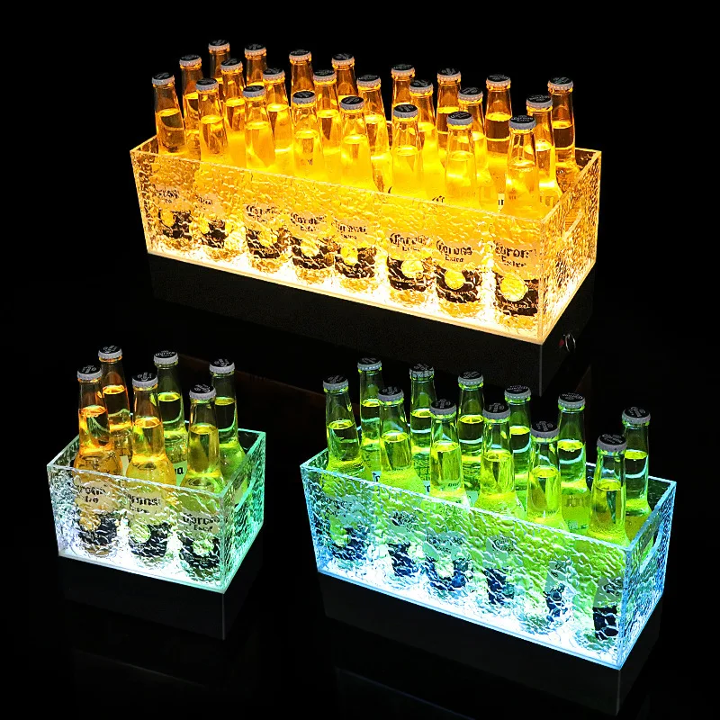 

LED ice pattern ice seal luminous ice bucket mobile battery case charging champagne bucket beer basket bar KTV foreign wine buck