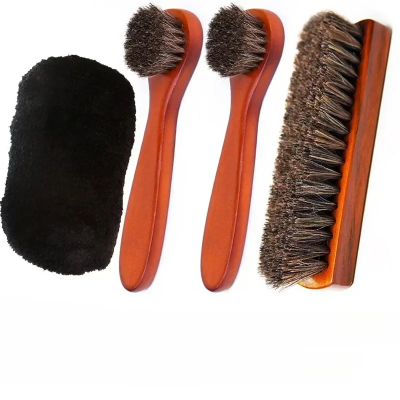 Shoe Brush Horse Hair Boot Brush High Gloss Polishing Brush Polishing Cloth Shoe Car Seat Sofa Suede Shoe Polishing Brush