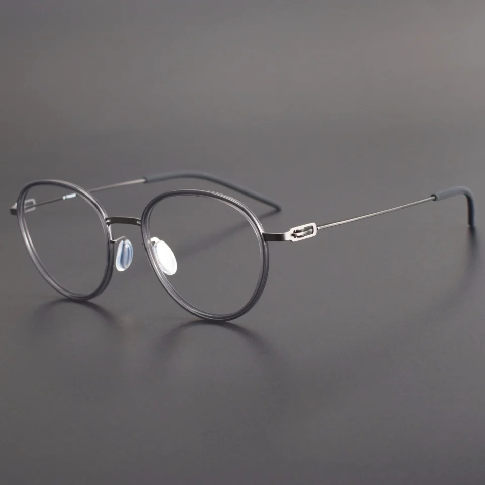 High-quality Luxury Brand Men's And Women's Titanium Frame Eyeglass Fashionable Retro Round Optical Prescription Myopia Glasses
