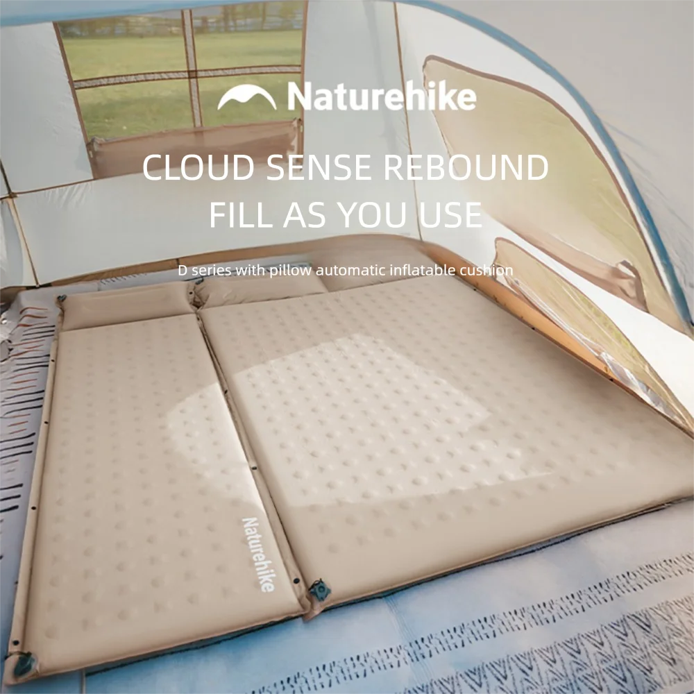naturehike-self-inflating-mat-with-pillow-6cm-high-resilience-foam-sleeping-pad-waterproof-camping-splicable-picnic-tent-cushion