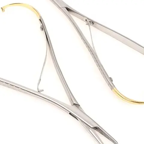 

Dental Needle Holder Surgical Instruments Dental Orthodontic Mathieu Needle Holder Tip TC Premium Dental Tools 14cm Clamps