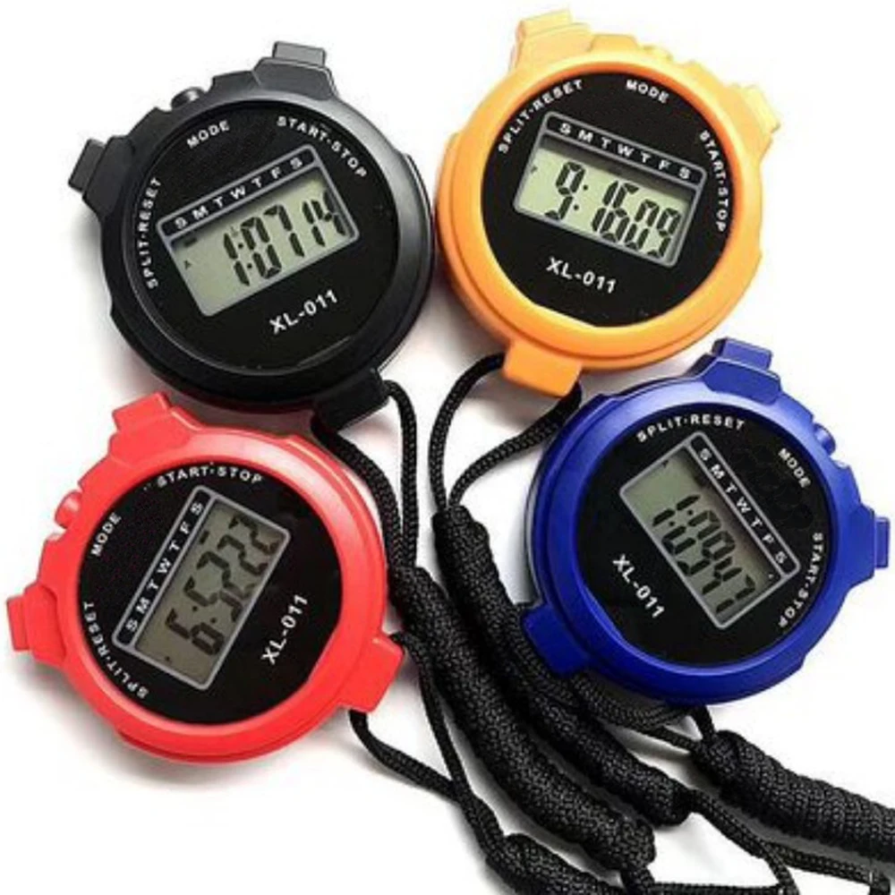 Cronometro digitale calendario Lap Training Fitness Display LCD Stop Watch sport all\'aria aperta sveglia Timer da corsa con stringa