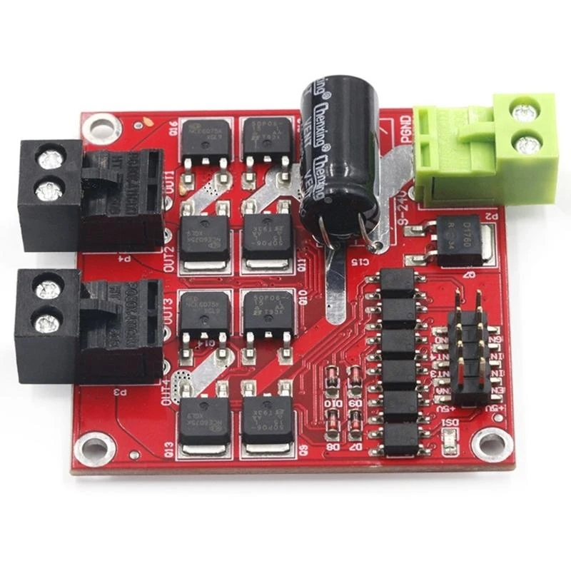 Red 7A 160W 12V 24V Dual Channel DC Motor Driver Module H Bridge L298 PWM Drive Control Optocoupler Replacement Best Sale