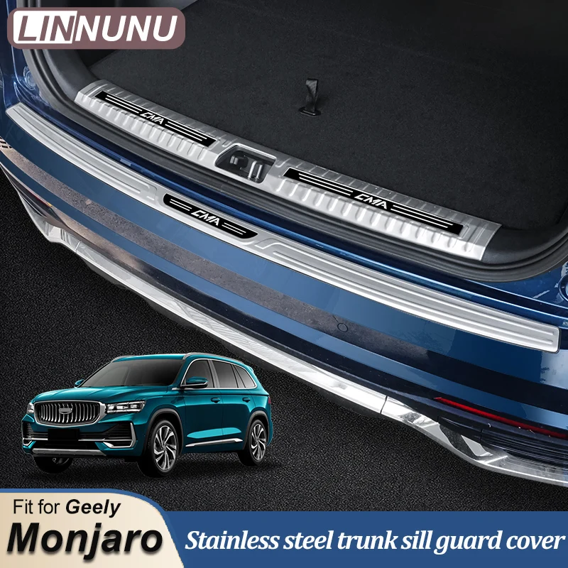 LINNUNU Car Trunk Sill Guard Protector Rear Bumper Stainless Steel Cover Fit for Geely MONJARO KX11Manjaro 2021-2023 Accessories