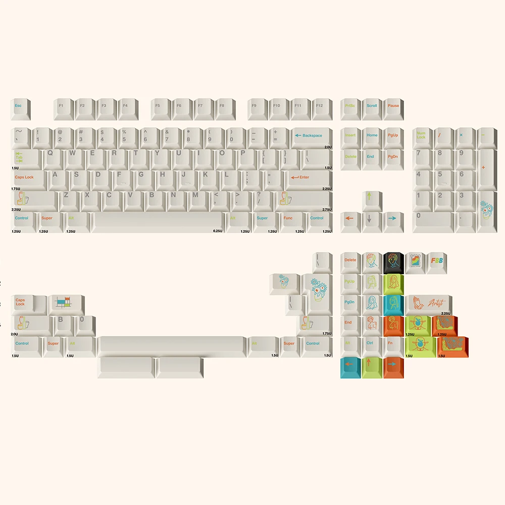 copritasto-originale-artista-r2-sublimazione-pbt-addensato-bianco-latte-tastiera-meccanica-personalizzata-ragazza-minimalista