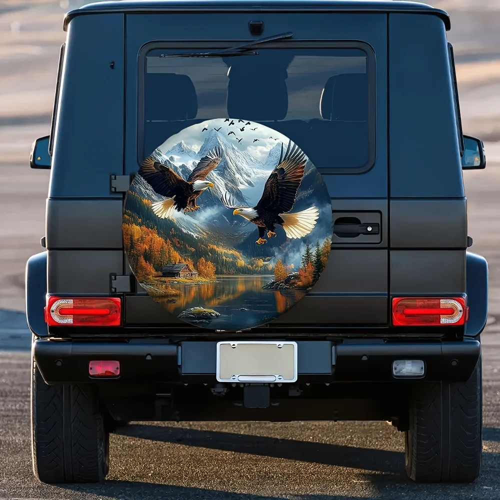 Majestic-Bald-Eagles-Mountain-Lake-Tire-Cover-Durable-Polyester-Waterproof-Spare-Wheel-Cover-for-Camping