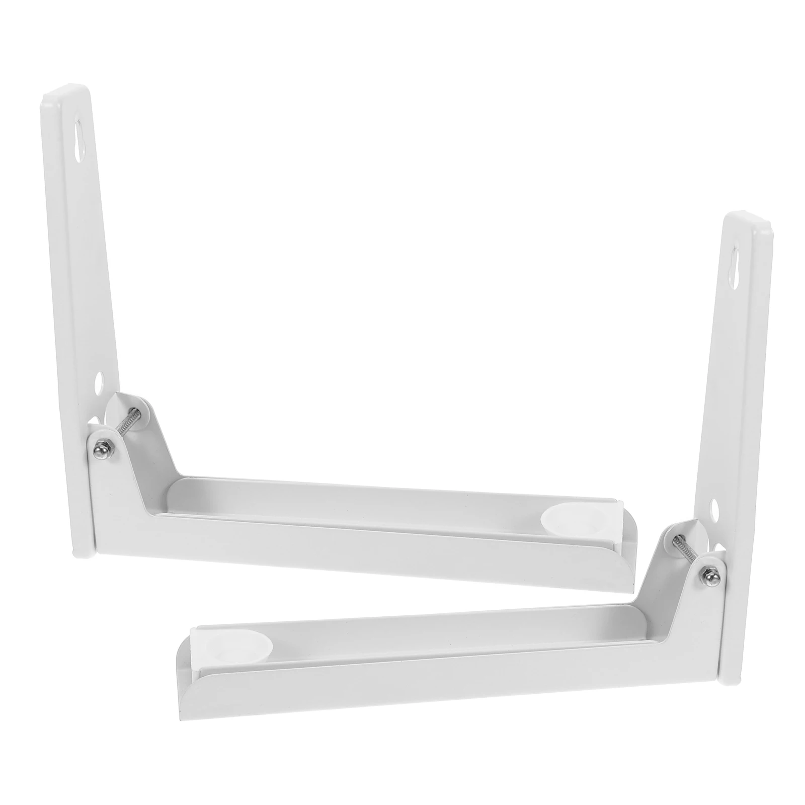 

2pcs Kitchen Shelf Wall Mounted Microwave Rack Foldable Oven Shelf White Space Saving Stainless Steel Thickened Durability