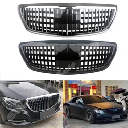 Front Racing Facelift Grille Upper Grill For Mercedes-Benz W222 S-Class 2014 2015 2016 2017 2018 2019 With ACC Camera Flip