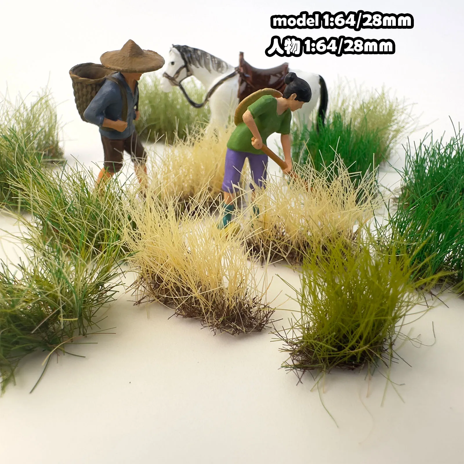 Height 1.2-1.6CM Static Grass Tuft Model Grass Cluster Terrain Artificial Plant Vegetation DIY Sandtable Train Landscape Diorama