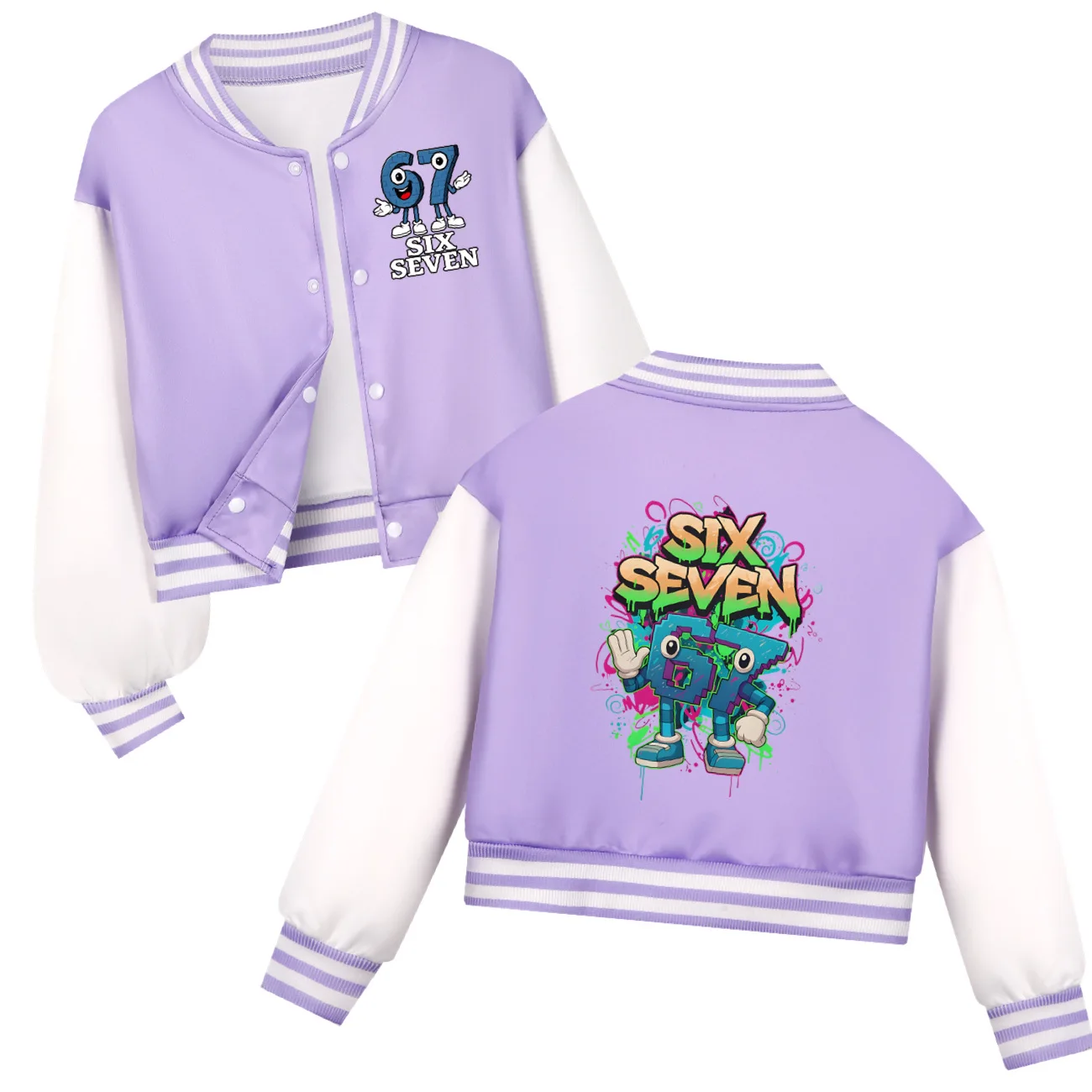 Ruba A Brainrot Esok Sekolah 67 Felpa con cappuccio uniforme da baseball per bambini Adolescenti Ragazzi e ragazze Casual Primavera Autunno Costume per bambini