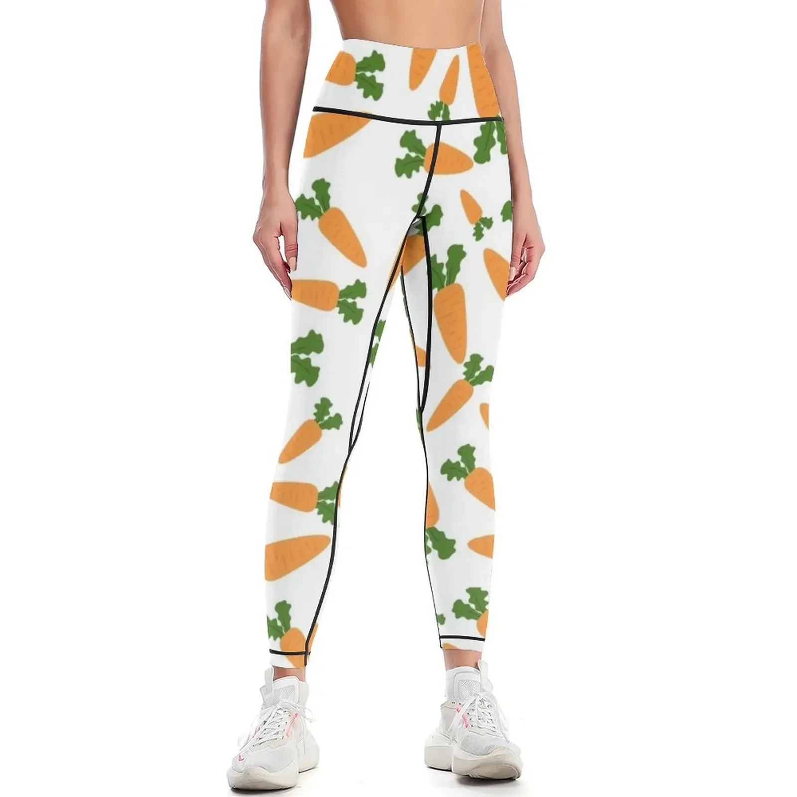 Cute carrot pattern Leggings gym's sportswear Pants sport Sports pants woman sports for push up Womens Leggings