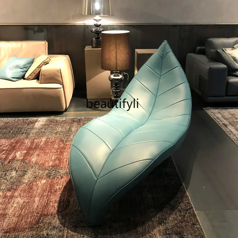 Leisure sofa chair creative leaf concubine chair light luxury living room study reception Italian single recliner