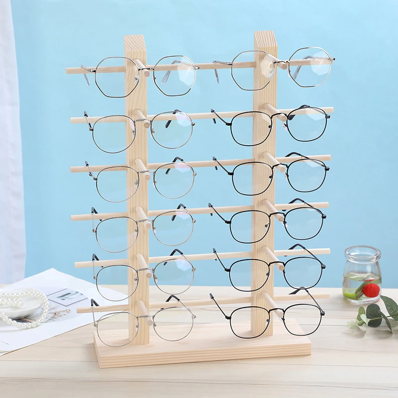 Hot Sale Jewelry Holder For 1PC Glasses Showcase Single Layer Wood Sunglass Display Rack Shelf Eyeglasses Show Stand