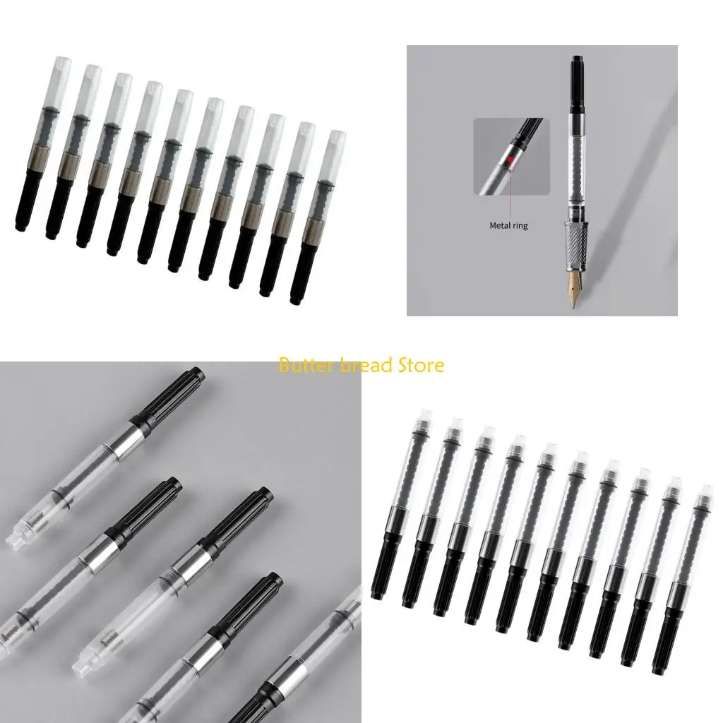 

W89C 10 Pieces Rotary Fountain Pen Converter Set Spirals Feed Mechanism Compatibility Metal Rings Leak Proof Construction