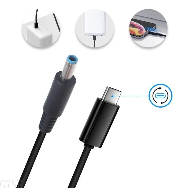 

AP28 20V 3-5A Type-C Adapter for HP-Laptop Type-C PD Power Adapter Converter to 4.5x3.0 for Plug