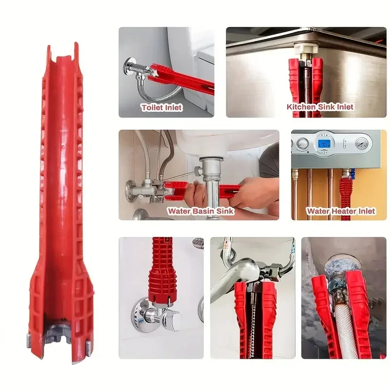 Sink Plumbing Installation Wrench Bathroom Kitchen Repair Tools5/8/14-in-1 Multifunction Sink Faucet Repair Wrench Double Head