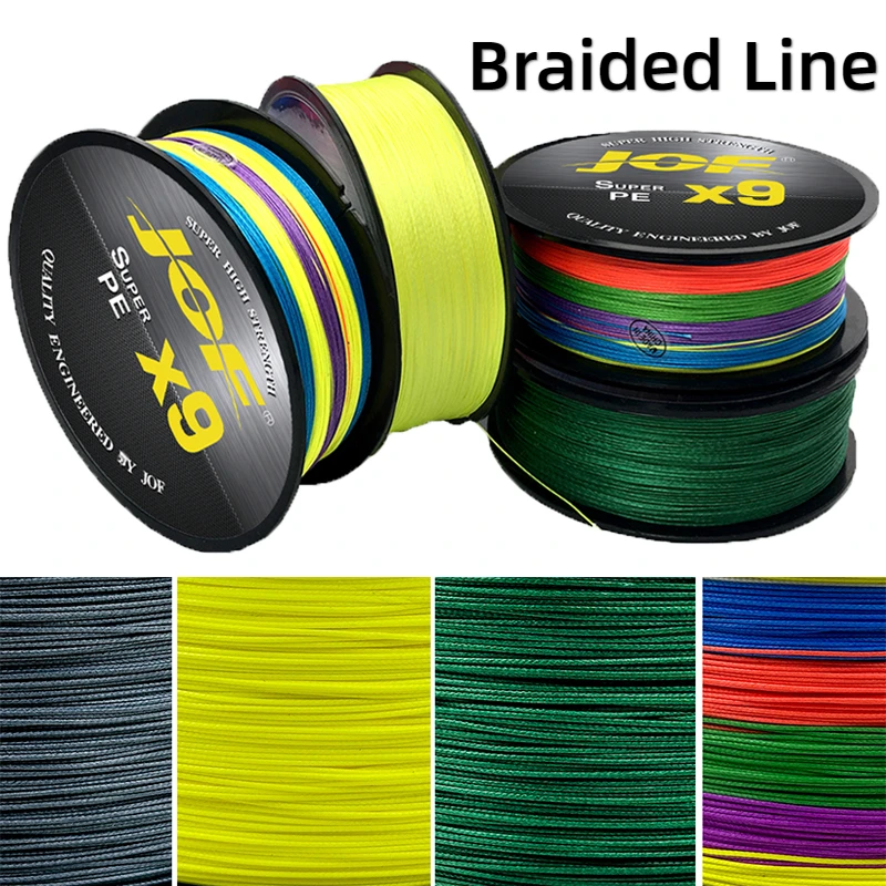 

JOF 300/500M Super Strong 9 Strands Multifilament Braided Fishing Line Durable Woven Hollowcore PE Main WIire 0.14-0.4mm Pesca