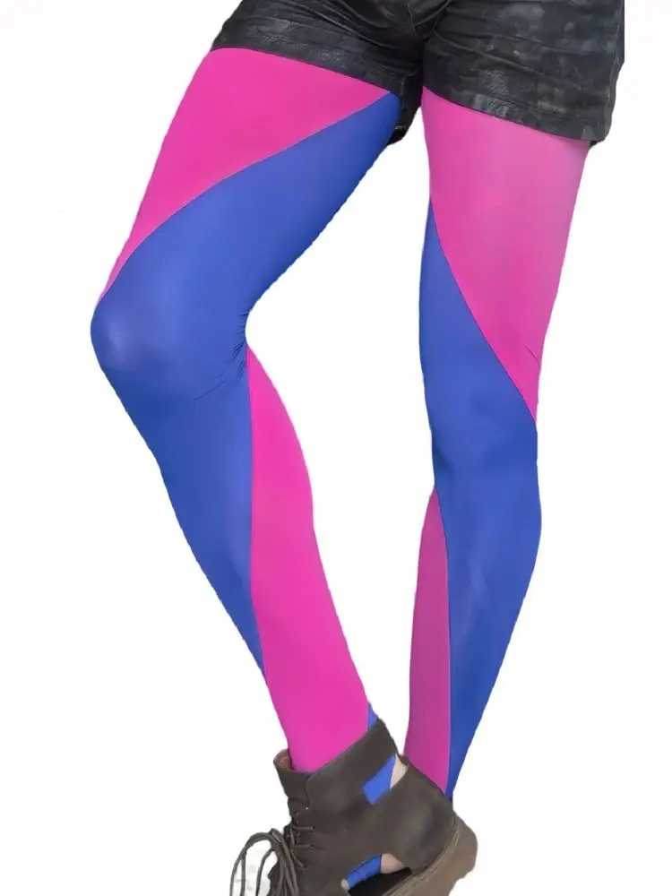 

Unisex Ice Silk Patchwork Stocking Antislip Thigh High Stirrup Stocking Sun Proof Clothing Over Kness Long Medias Negras Socks