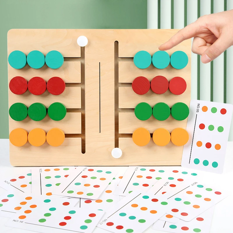 Montessori Color Matching Learning Toys Sliding Puzzle For Kids 3 4 5 6 7 Years Old Preschool Logic Game Brain Teasers Boys Girl