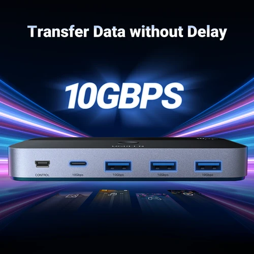 Imagen 2 del producto UGREEN-Switch KVM USB C 3,2, conmutador para teclado de PC, ratón, impresora y escáner, 2 piezas, 4 dispositivos