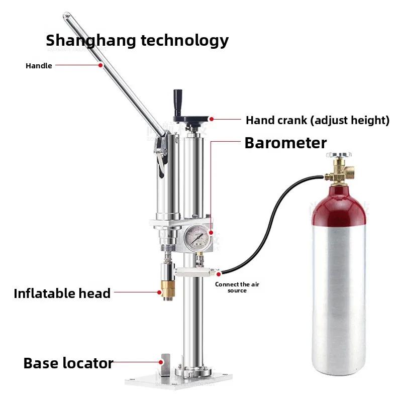 Manual aerosol tank inflator, aerosol tank inflatable mousse insecticide aerosol tank filling machine