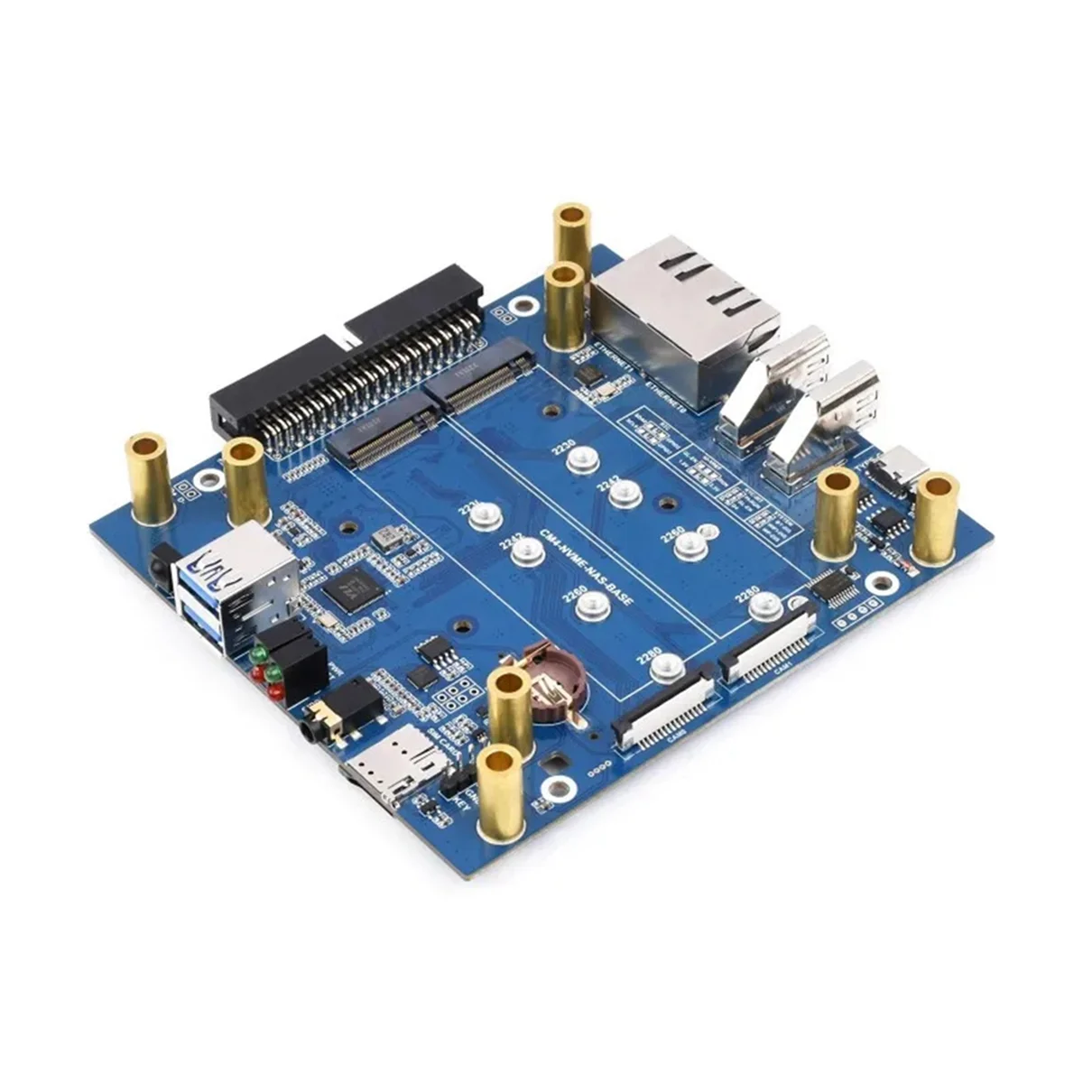M04K สําหรับ Raspberry Pi CM4 NAS มินิคอมพิวเตอร์ Multi-Functional Dual-Channel NVME สล็อตรองรับ Nano-SlM Card/4G โมดูล