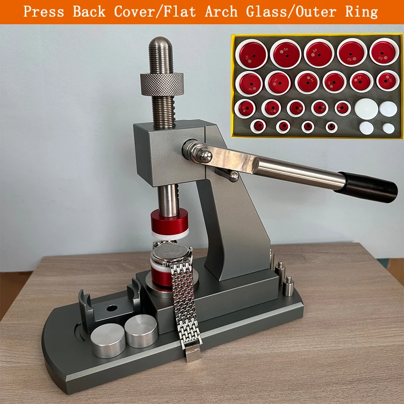 Upgraded Precision Watch Case & Crystal Press Tool, Manual Back Cover Closing Fitting Machine for Watchmaker Repair