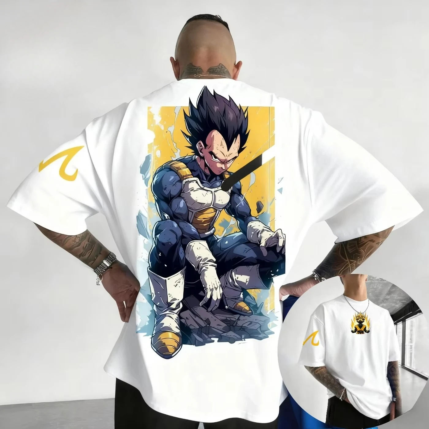 

Dragon Ball Saiyan Vegeta 2026 Summer T-Shirt Men's Harajuku Oversized Vintage Streetwear Women's Casual Short-Sleeve Ins